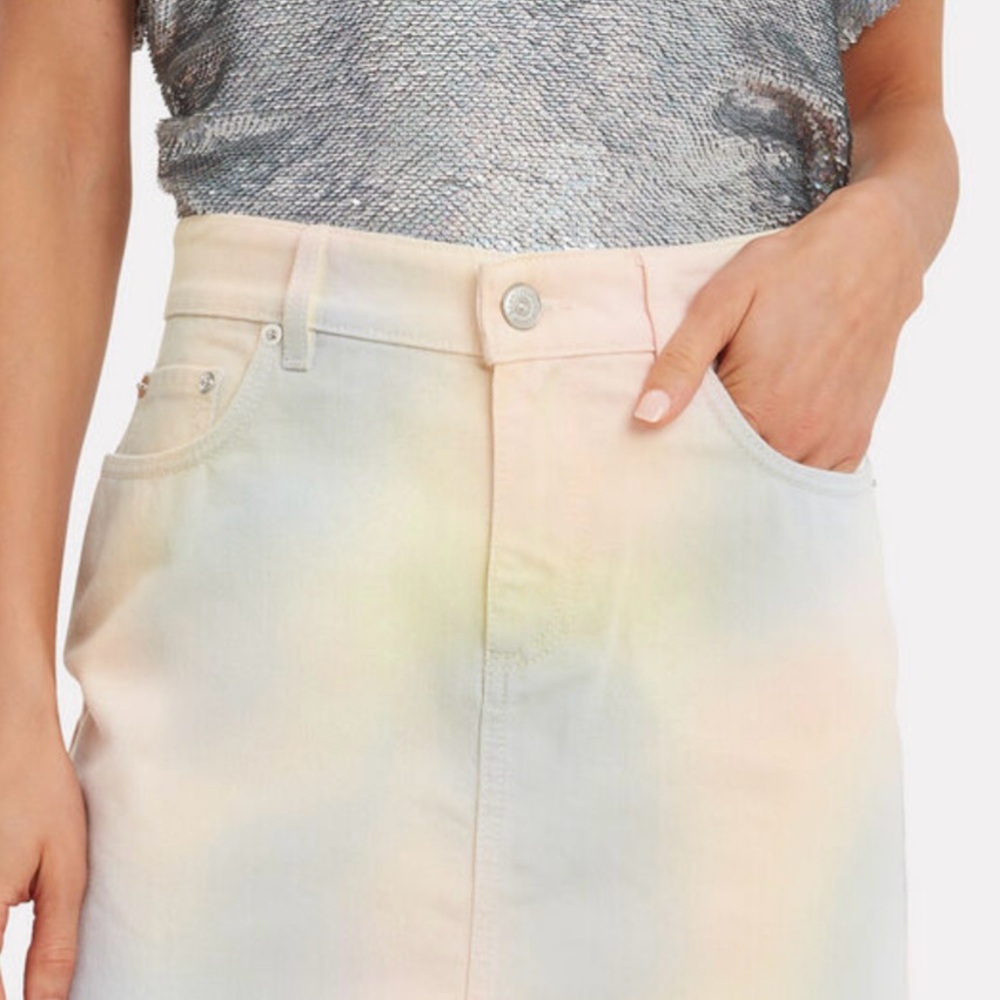 NWT GANNI Coloredwashed Denim Mini Skirt - Picture 2 of 5